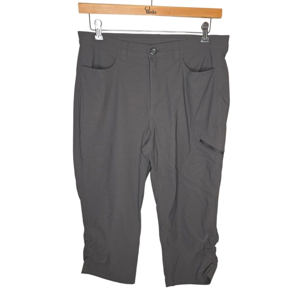 Eddie Bauer Rainier Capris Women's 14 Gray Hiking Pants Utility C1061086